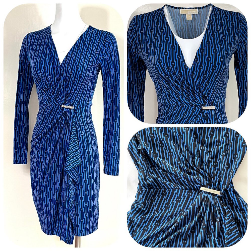 Michael Kors Wrap Blue/Black Dress
